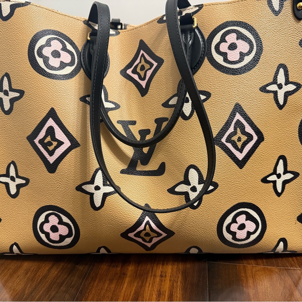 Louis Vuitton Beige and Black Tote
